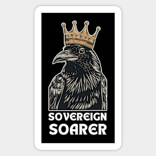 A Crow Wearing A Crown Sticker